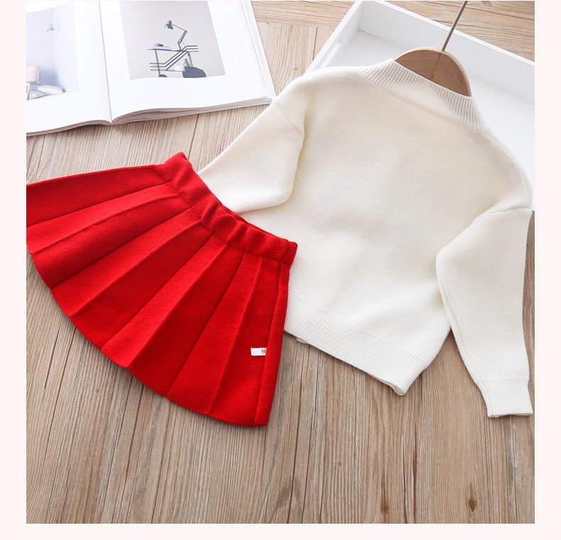 Baby Girl Sweater Dress Set – Two - Piece Warm Outfit - Little Pop