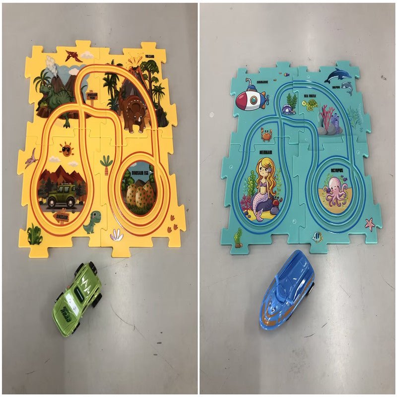 DIY Puzzle Race Car Track Set – Educational Toy for Kids - Little Pop
