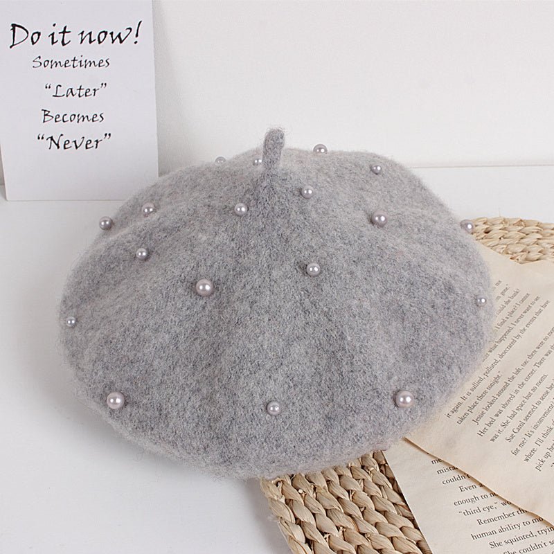 Girls’ Beaded Princess Beret – Stylish Hat - Little Pop