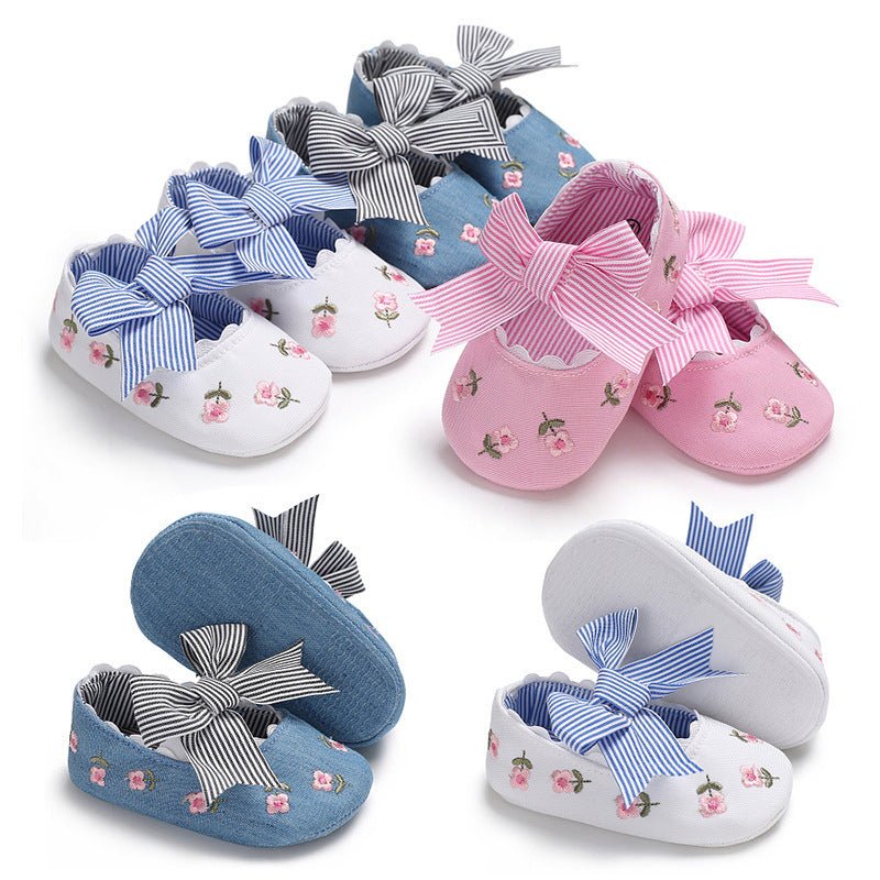 Baby Girl Bow Shoes – Toddler Non - Slip Dress Shoes - Little Pop