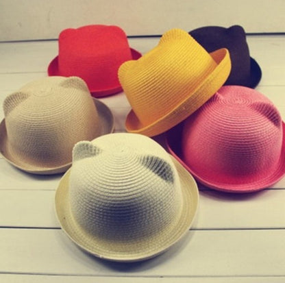 Cute Style Cat Ears Straw Hat
