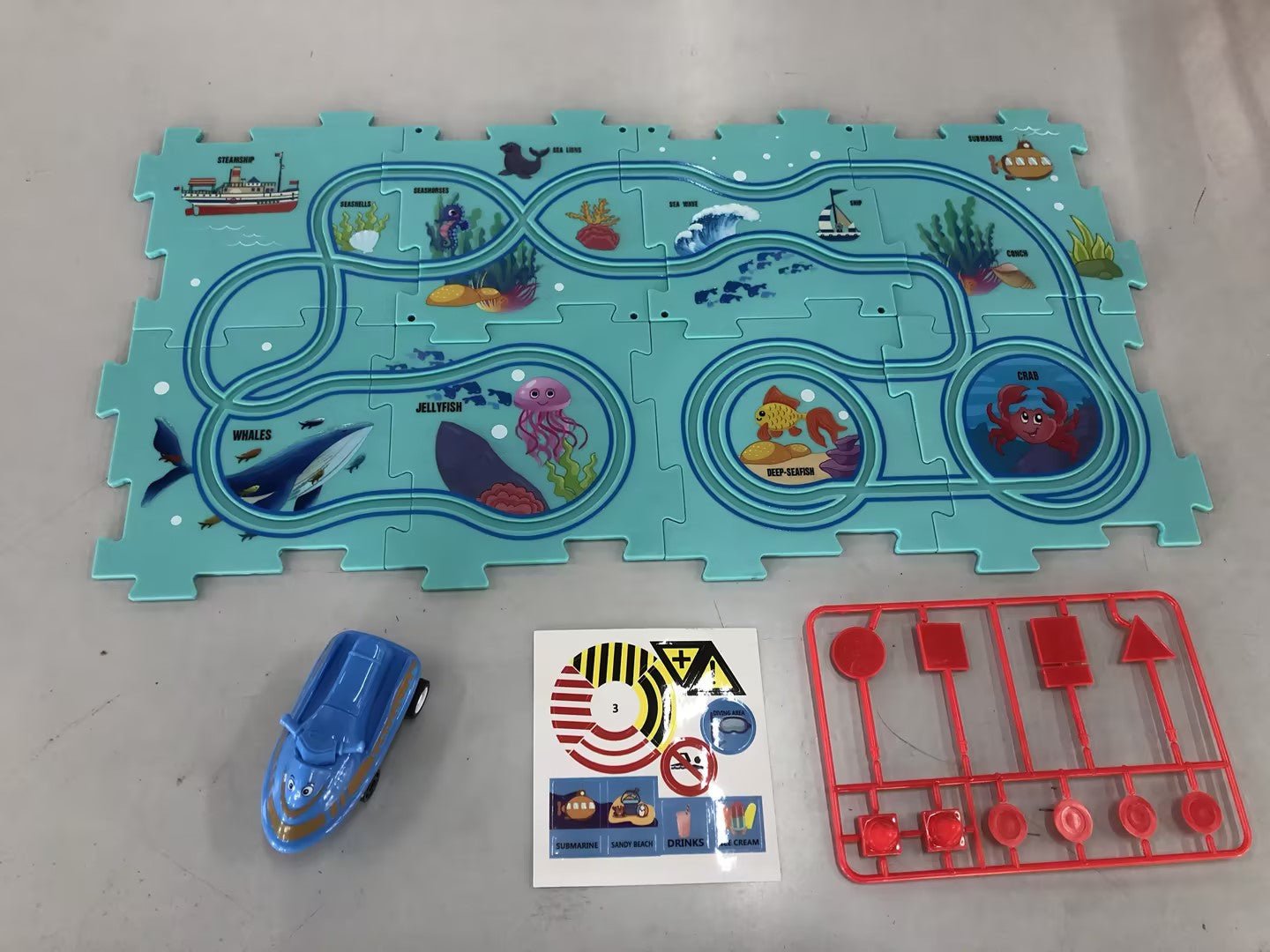 DIY Puzzle Race Car Track Set – Educational Toy for Kids - Little Pop