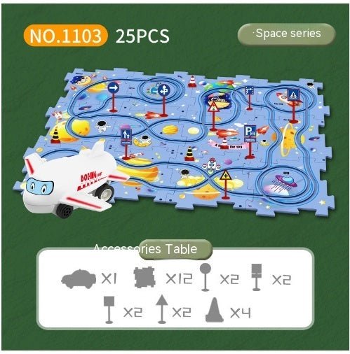 DIY Puzzle Race Car Track Set – Educational Toy for Kids - Little Pop