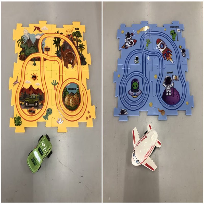 DIY Puzzle Race Car Track Set – Educational Toy for Kids - Little Pop