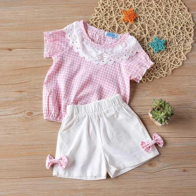 Adorable Girls’ Cotton Outfit – Big Bow T-Shirt & Shorts - Little Pop
