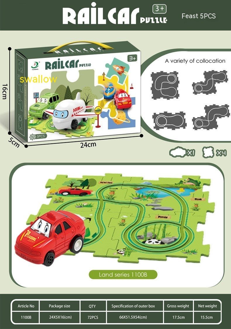DIY Puzzle Race Car Track Set – Educational Toy for Kids - Little Pop