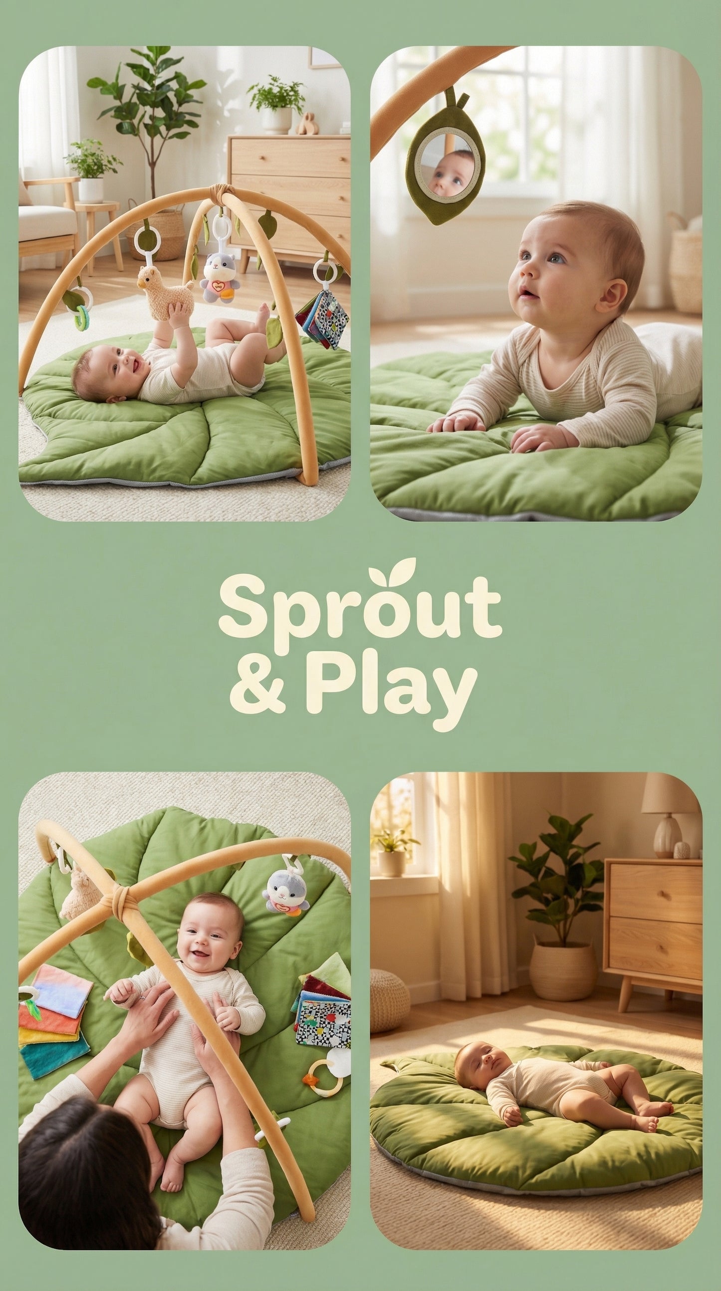Baby Play Gym - Soft Leaf Mat - Little Pop