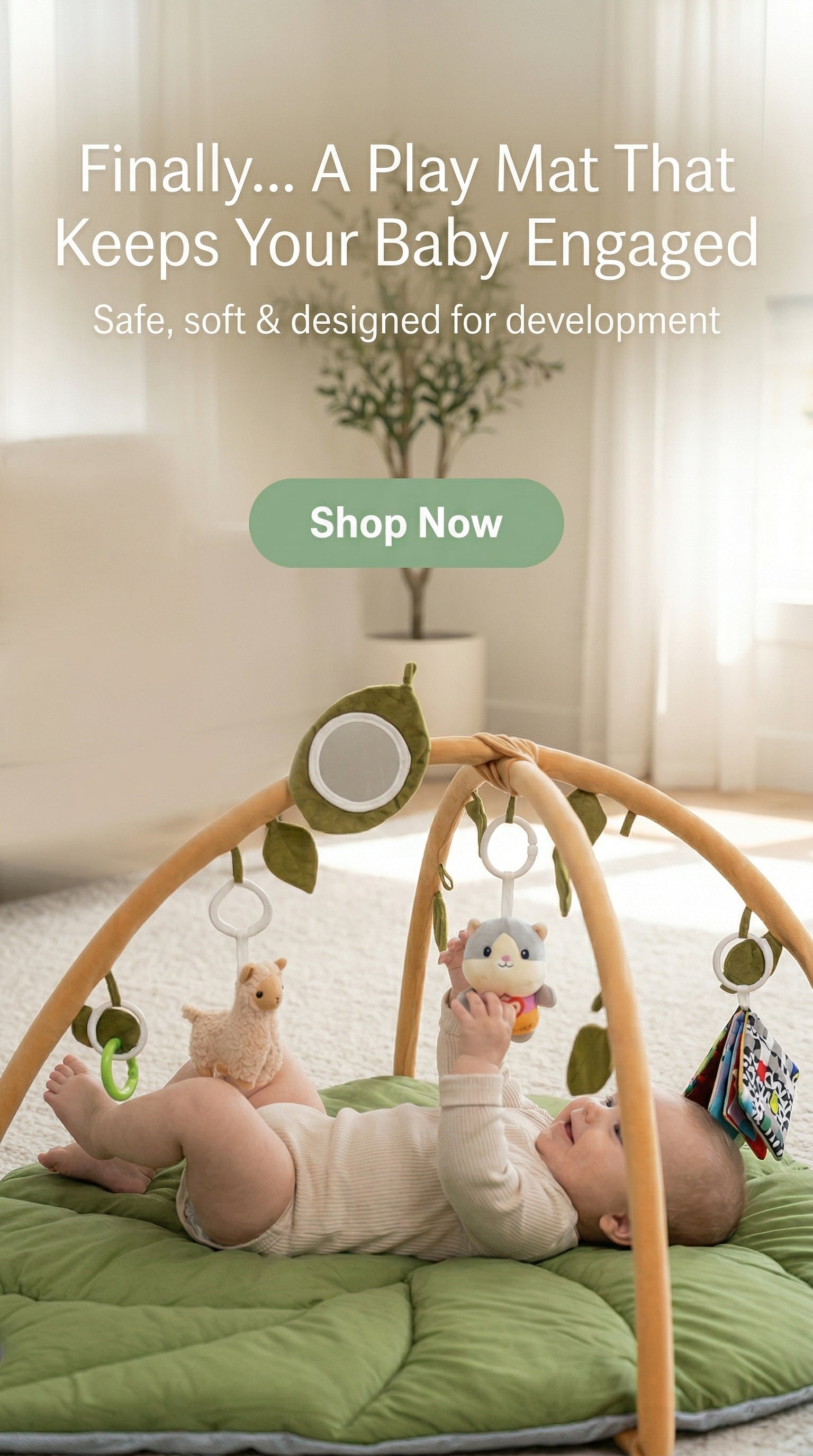 Baby Play Gym - Soft Leaf Mat - Little Pop