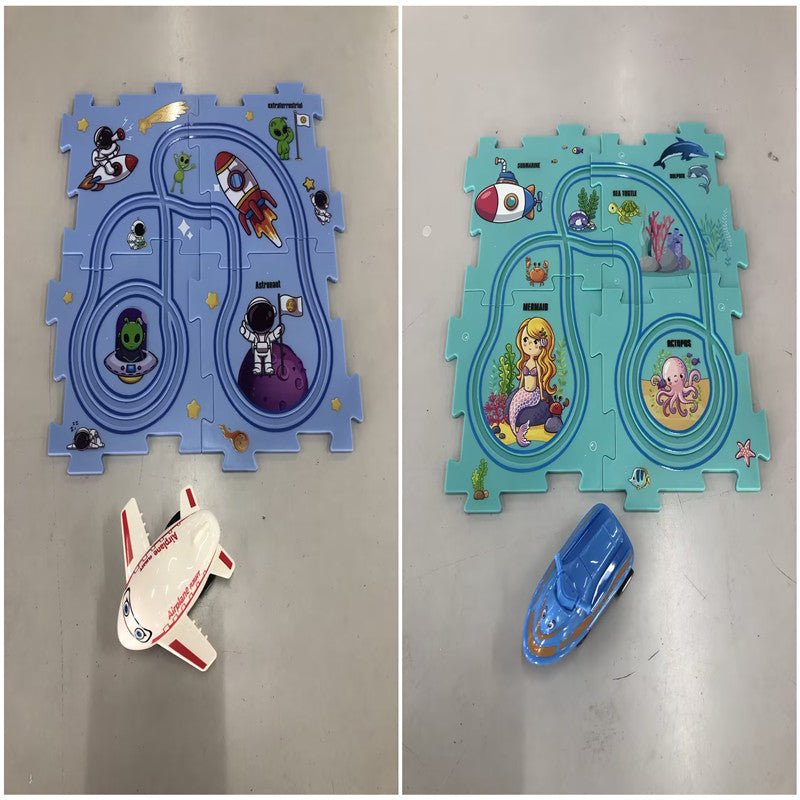 DIY Puzzle Race Car Track Set – Educational Toy for Kids - Little Pop