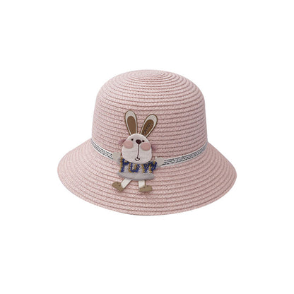 Girls’ Straw Hat & Bunny Bag Set