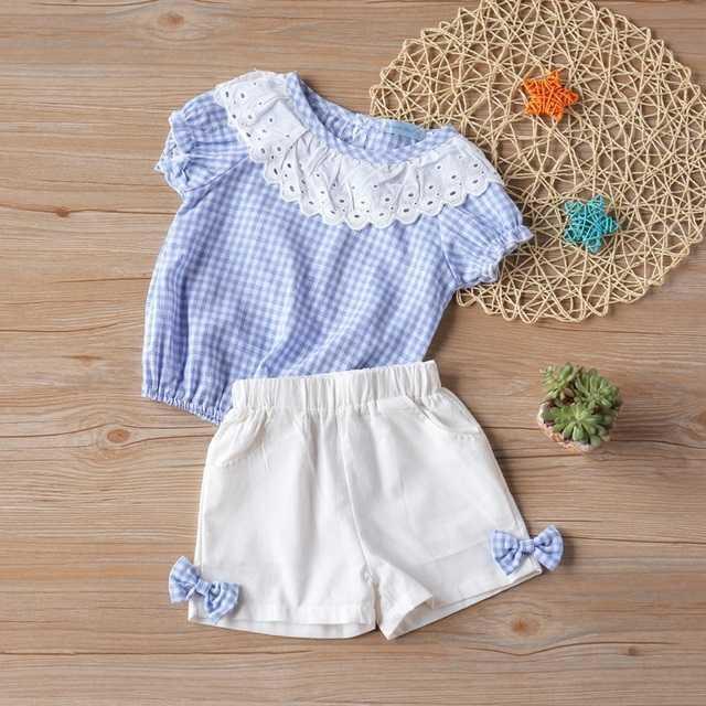 Adorable Girls’ Cotton Outfit – Big Bow T-Shirt & Shorts - Little Pop